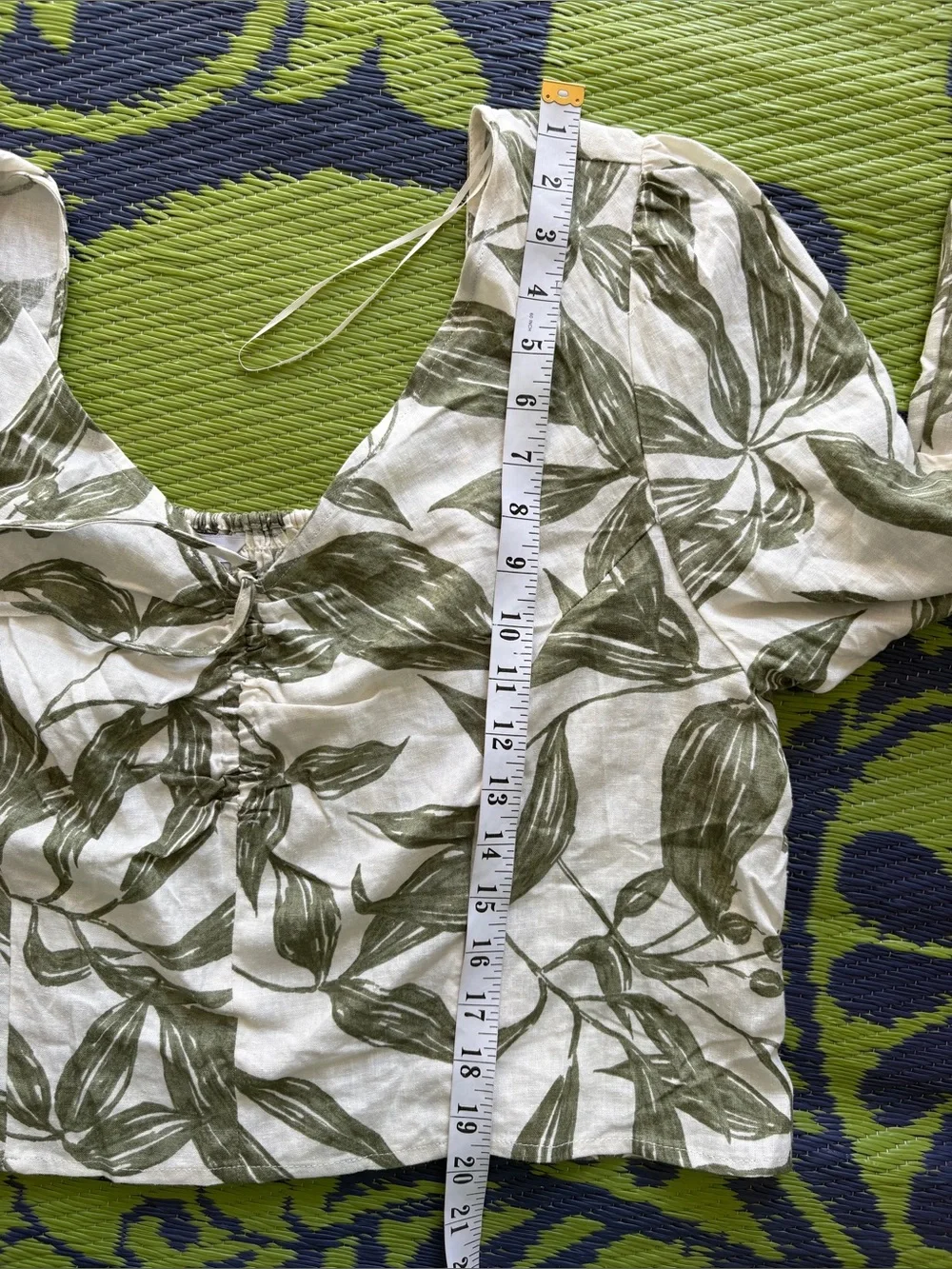 Reitmans Linen-Blend Midi Skirt Set Green Leaf Pattern High Side Slit Size XXL - Picture 16 of 16